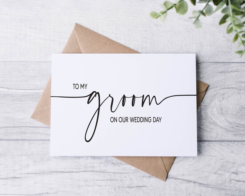 To My Bride on Our Wedding Day Card Bride and Groom His and Hers Wedding Vows Cards Husband and Wife Card for Wife Card for Groom image 2