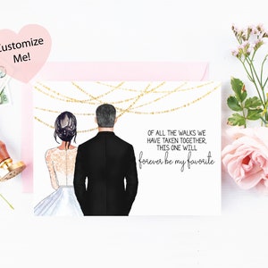 Tarjeta para papá el día de la boda / Tarjeta de boda para papá de la hija / Papá recuerdo / Padre / Tarjeta para papá / Down The Aisle / Procesional