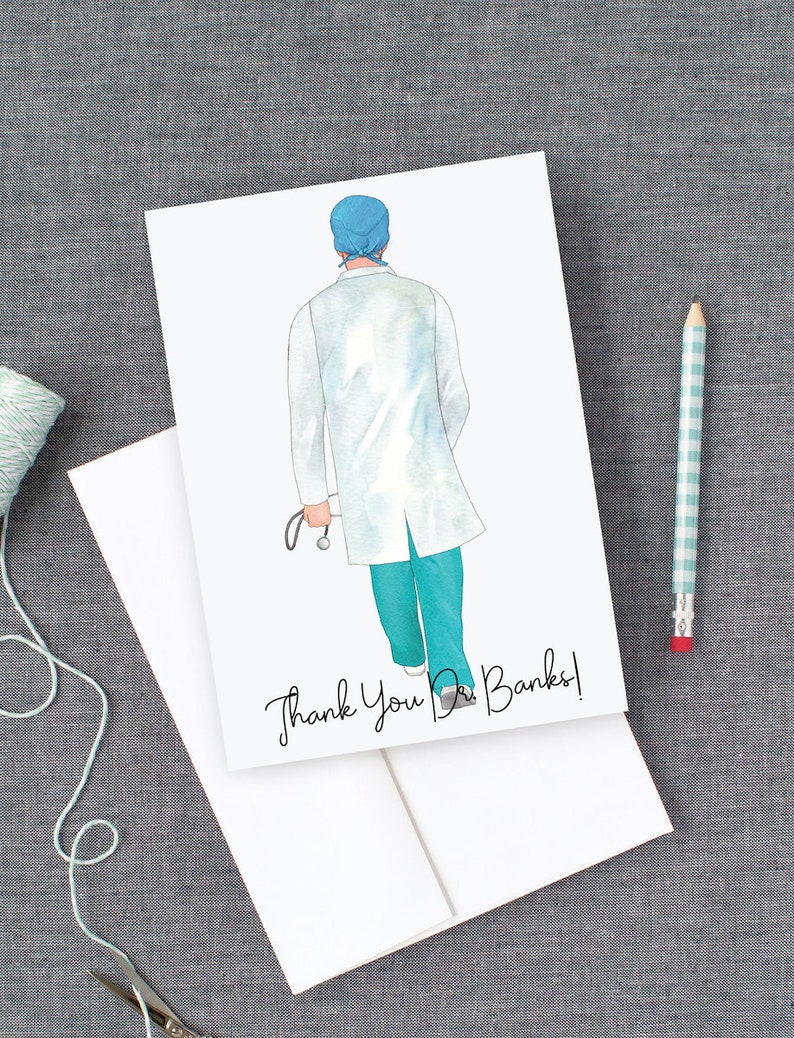 Thank You Card for Doctor Custom Dr Keepsake Thank You Etsy Canada