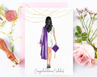 Personalized Class of 2025 Graduation Card, Graduation Keepsake Senior, Congratulations Graduate, Cap Gown, Graduation, College, High School