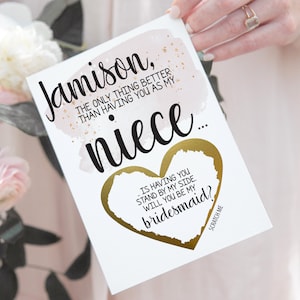 Will You Be My Bridesmaid Card for Niece / L'unica cosa migliore di averti come mia nipote / Da zia Zio / Giovane damigella d'onore Proppsal