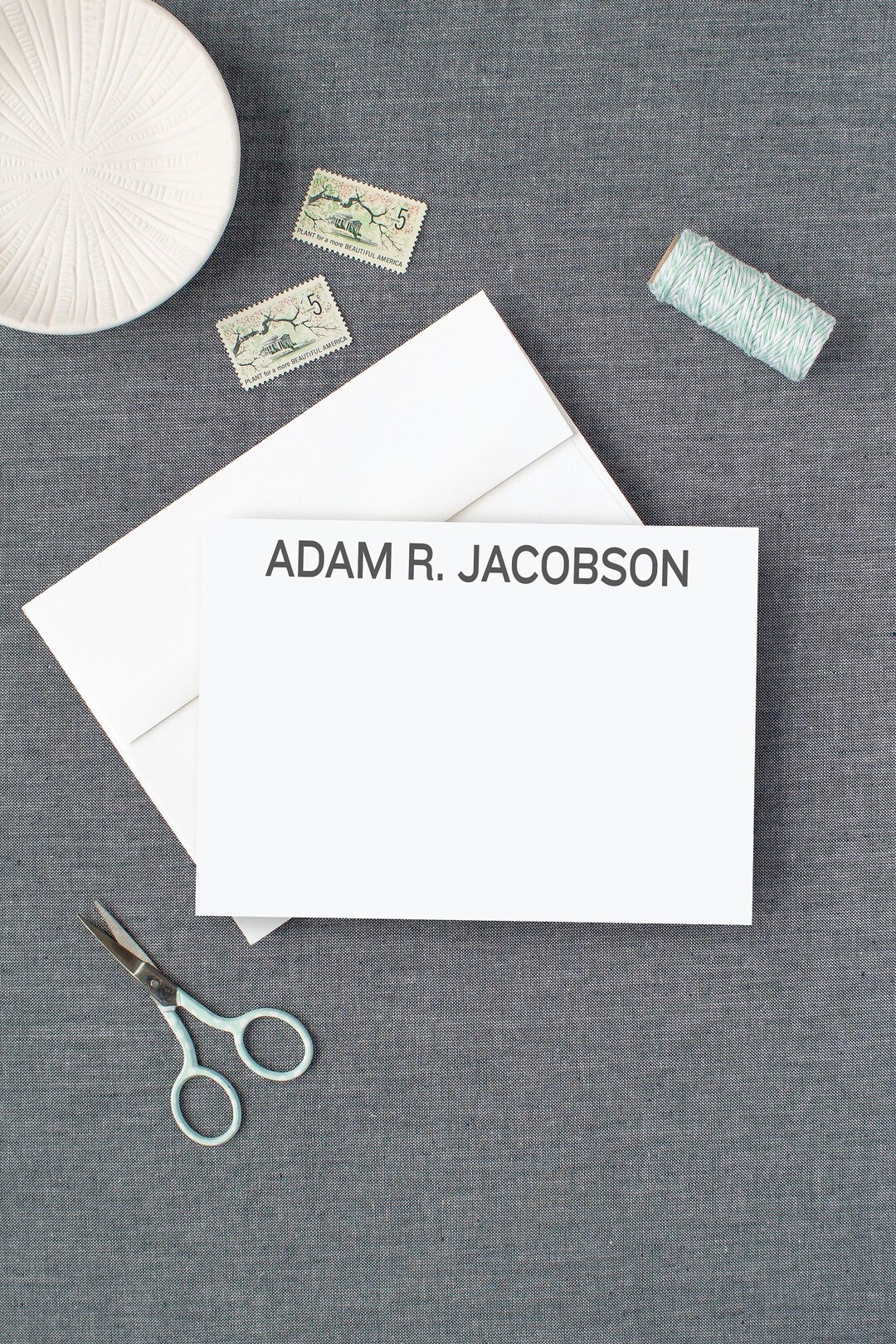 Personalized Notecard Set | Personalized FLAT Cards for Men or Women ...