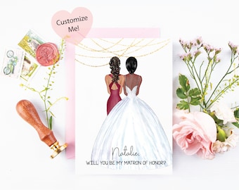 Matron of Honor Card - Brautjungfer der Ehre - Will You Be My Bridesmaid - Schwester Matron of Honor Karte - Brautjungfer Geschenk - Andenken