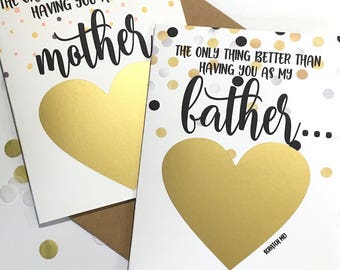 Pregnancy Reveal to Father Scratch Off Card - Pregnancy Announcement  - Grandpa - only thing better than having you as a dad - CONFETTI