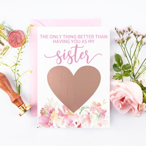Grattez la carte de proposition de Matron of Honor pour sœur | seule chose de mieux que de t’avoir comme ma sœur Demoiselle d’honneur Carte sera-tu