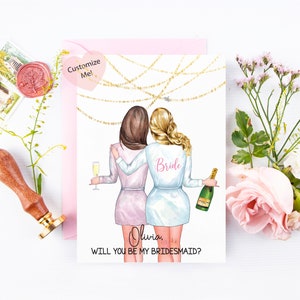 Bridesmaid Asking Card | Proposal Card | Bridesmaid Bride Robe | Best Friend Maid of Honor | Will You Be My Bridesmaid | Bridesmaid Robe
