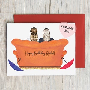 Birthday Card for Best Friend | Custom Best Friends On Couch | Card for Mom | Custom Card for Sister | Friends Forever | Friendship Keepsake