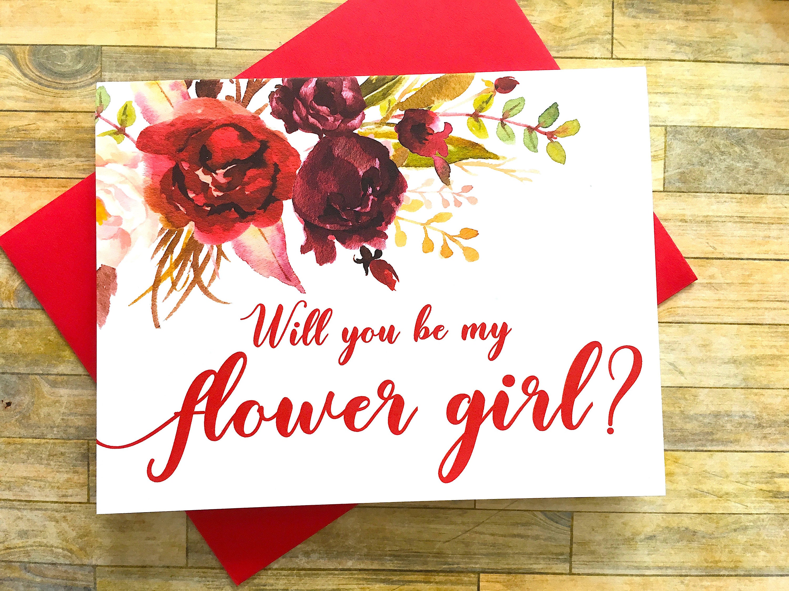 Flower Girl Proposal Card Will You Be My Flower Girl Card Etsy