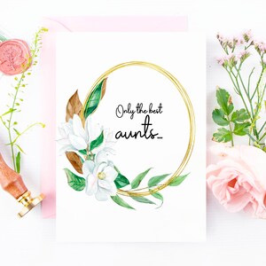 Carte de révélation de grossesse pour tante - Nouvelle carte de grand-tante - Carte de la nièce et du neveu - Carte de révélation de bébé - Annonce de nouveau bébé - Magnolia