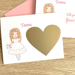 Carte à gratter personnalisée Flower Girl - Serez-vous ma flower girl Scratch Off - Carte de proposition unique - Demoiselle d’honneur junior DM234