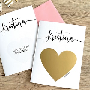 Bridesmaid Scratch Off Card - Personnalisé Serez-vous ma demoiselle d’honneur Scratch Off - Carte de proposition personnalisée pour demoiselle d’honneur