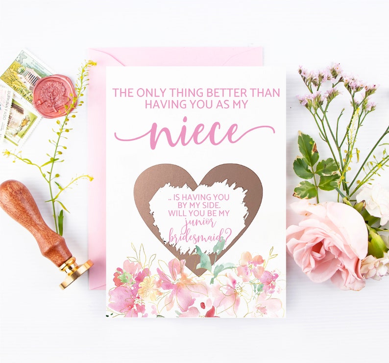 Flower Girl Proposal Niece Scratch off Card the Only Thing Etsy