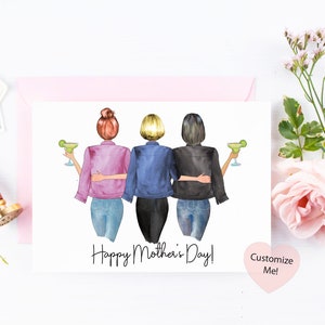 Muttertagskarte | Personalisierte Muttertagskarte | Karte für Mama | Mama und Mädchen | Muttertagsgeschenk | Karte von Töchtern | Mama Andenken