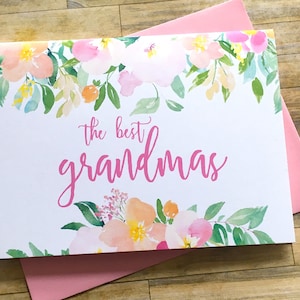 Pregnancy Reveal to Grandma Card - Pregnancy Announcement - The best Grandmas get Promoted to Great Grandma - new baby - SPRING BLOSSOM