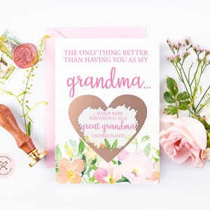 Anuncio de embarazo para la abuela / Scratch Off para la abuela / Anuncio de revelación del bebé Nana / Revelar a la abuela / Lo único