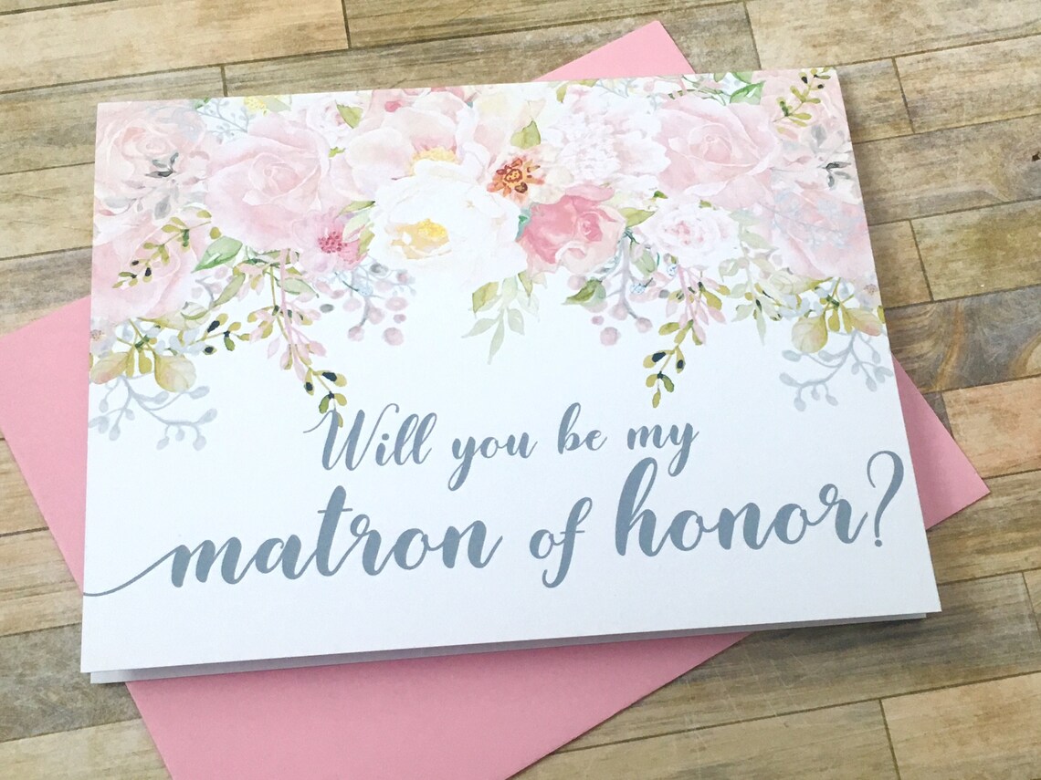 Matron of Honor Proposal Card Will You Be My Matron of Honor | Etsy