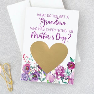 Mothers Day Pregnancy Scratch Off Card for Mom New Grandma Reveal Card Mothers Day Baby Announcement New Baby Grandchild Card image 4