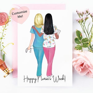 Krankenschwestern Woche Karte | Personalisierte Karte für Krankenschwester | Dankeskarte Krankenschwester | Happy Nurses Week | Schwester Schwester Krankenschwester | Arzthelfer | Arzt