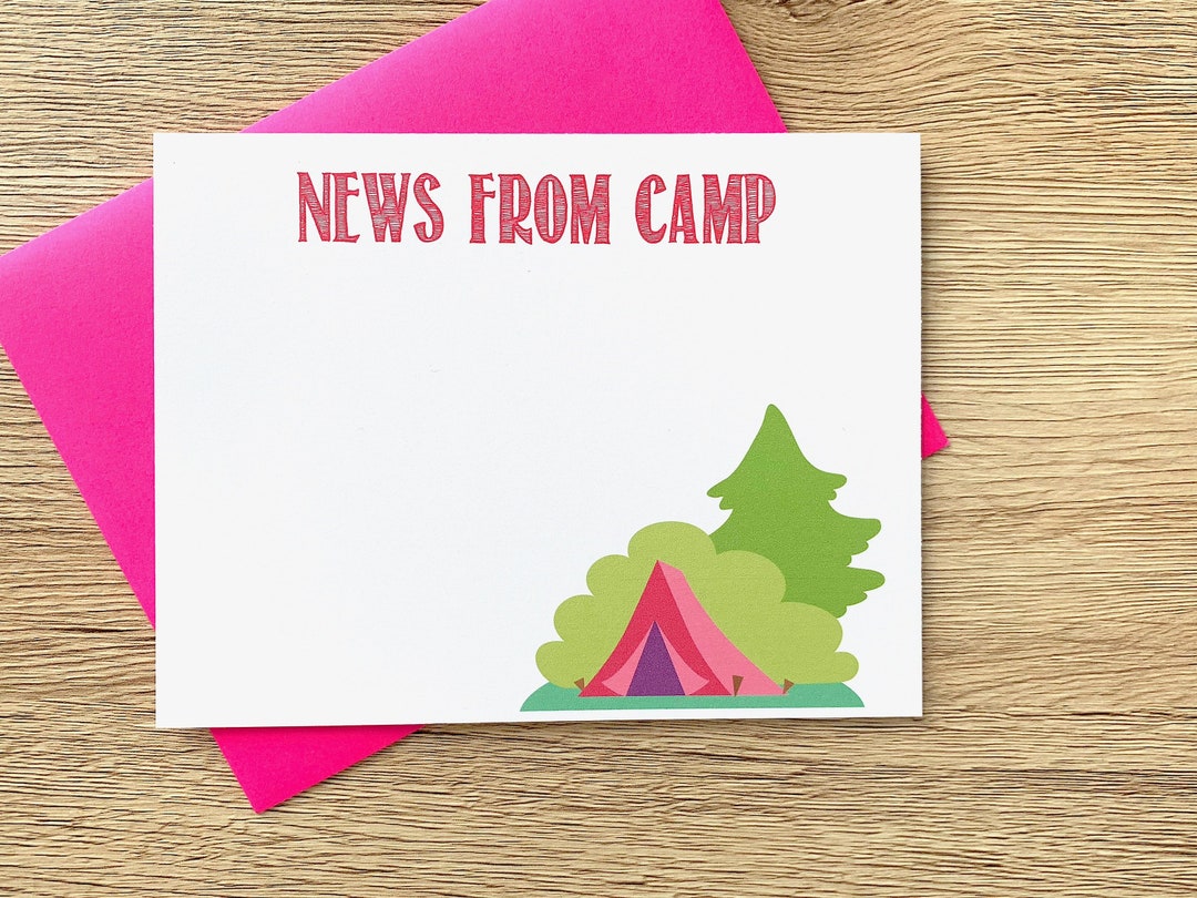 Sleep Away Camp Note Cards - Sleepaway Camp Stationery Cards - Camping ...