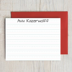 Personalisierte Notizkarten für Kinder - Notizkarten für Kinder - BriefpapierNotizen Jungen Mädchen - Schule - Kinder Dankeskarten - 22-120