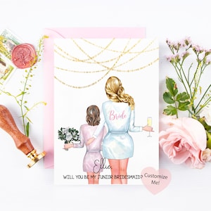 Junior Bridesmaid Asking Card Proposal Card Bridesmaid Keepsake Niece Bridesmaid Card Custom Junior Bridesmaid Card Flower Girl Gift image 1