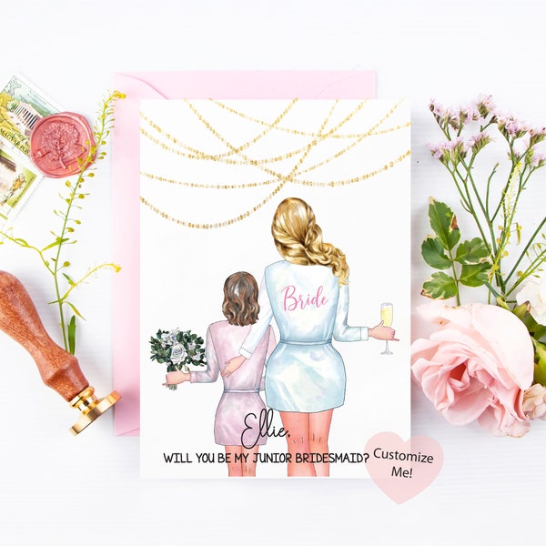Junior Bridesmaid Asking Card | Proposal Card | Bridesmaid Keepsake | Niece Bridesmaid Card | Custom Junior Bridesmaid Card Flower Girl Gift