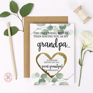 Carte à gratter de grossesse pour grand-père | Carte de révélation de bébé pour l’arrière-grand-père | Arrière-grand-père grand-mère | Les meilleurs grands-pères