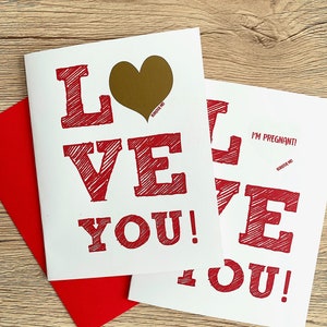 LOVE Annonce de grossesse Cartes à gratter - Annonce de grossesse pour la Saint-Valentin - Love Heart New Baby Scratch Off for Husband