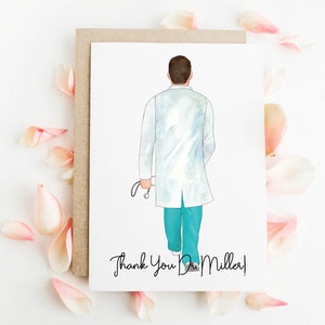 obrigado cartão para o doutor | Dr. Lembrança personalizada | Obrigado Médico Assistente | Cartão para Doc | Cartão Personalizado de Obrigado Profissional Médico
