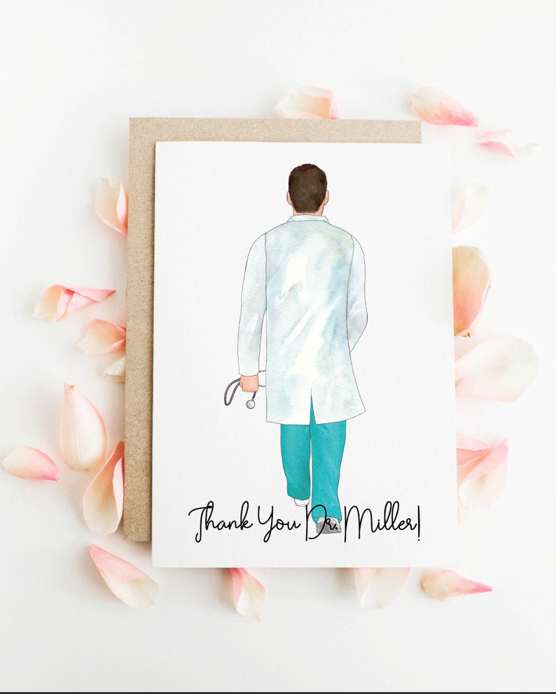 Thank You Card For Doctor Custom Dr Keepsake Thank You Etsy