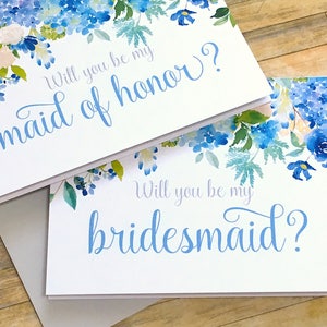 Will You Be Maid of Honor Card - Maid of Honor Proposal Card - Hydrangea Be My Bridesmaid - Wedding Card -  Maid of Honor - ETERNITY