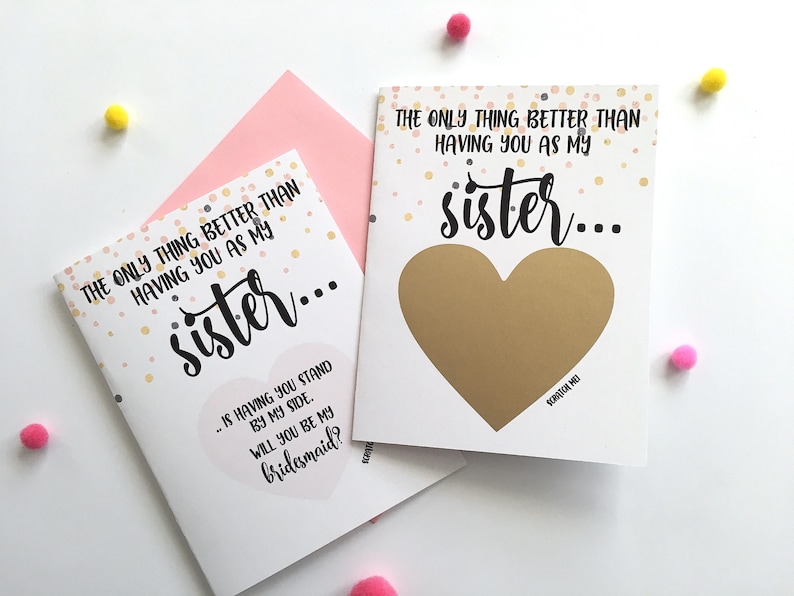 Bridesmaid Proposal for Sister Scratch Off Card The only thing better than having you as my sister Bridesmaid Ehrfrau ROSE GOLD Bild 1