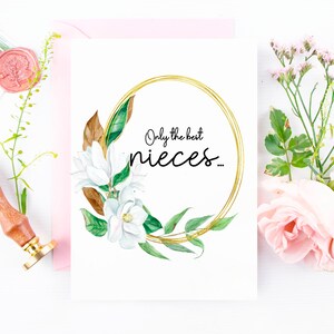 Carte de révélation de grossesse pour nièce - Nouvelle carte de grand cousin - Carte pour nièce de tante / oncle - Révélation de bébé - Annonce de bébé - Magnolia