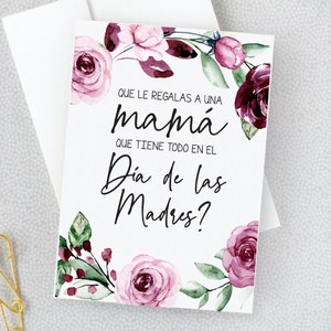 Anúncio de gravidez do dia das mães para mamãe | Cartão espanhol de gravidez do Dia das Mães para Madre, Mãe, Nova Vovó Cartão Revelador de Bebê Novo Neto