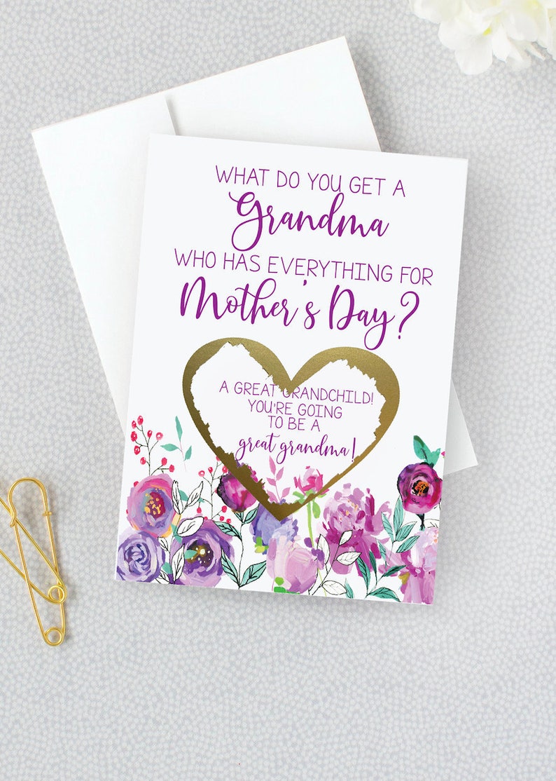 Mothers Day Pregnancy Scratch Off Card for Mom New Grandma Reveal Card Mothers Day Baby Announcement New Baby Grandchild Card image 3