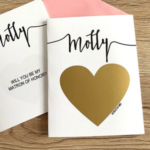Personalized Matron of Honor Scratch Off Card - Personalized Will You Be My Matron of Honor Scratch Off - Custom Proposal Card Bridesmaid