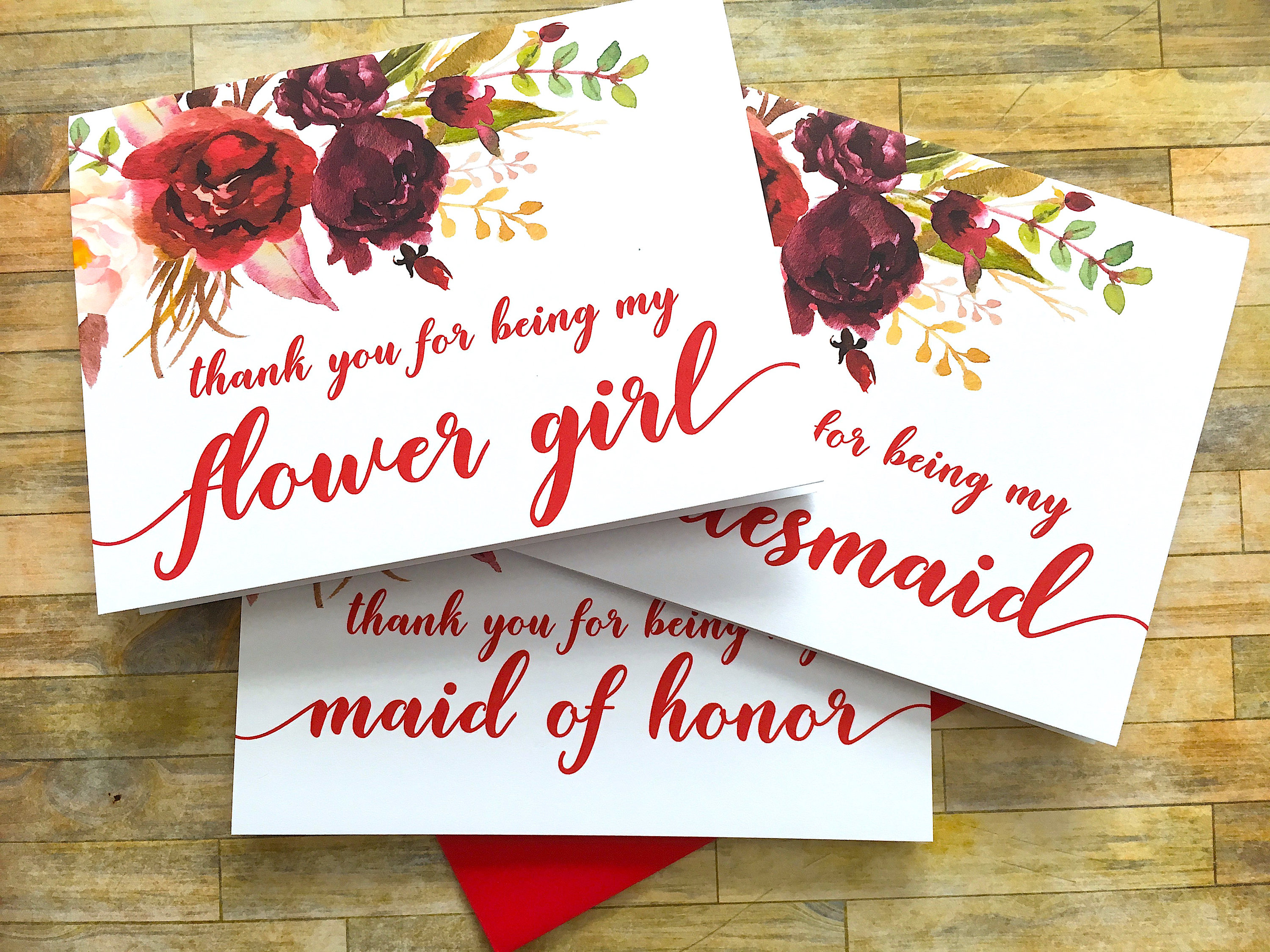 bridesmaid thank you card thank you for being my