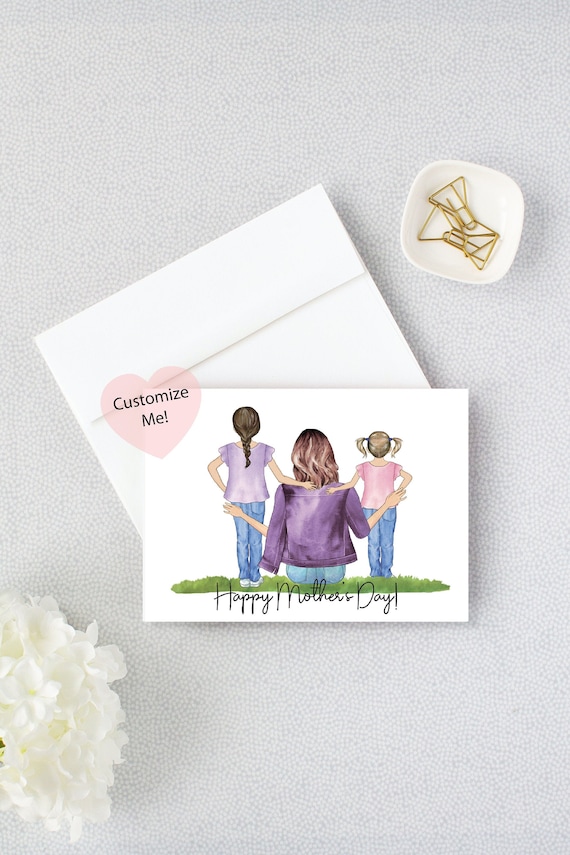 カード・フォト・ブロマイド MOTHER2 Characters Greeting Card Set Mother's Day Card | Happy Mothers Day Card | Mom and 2 Kids