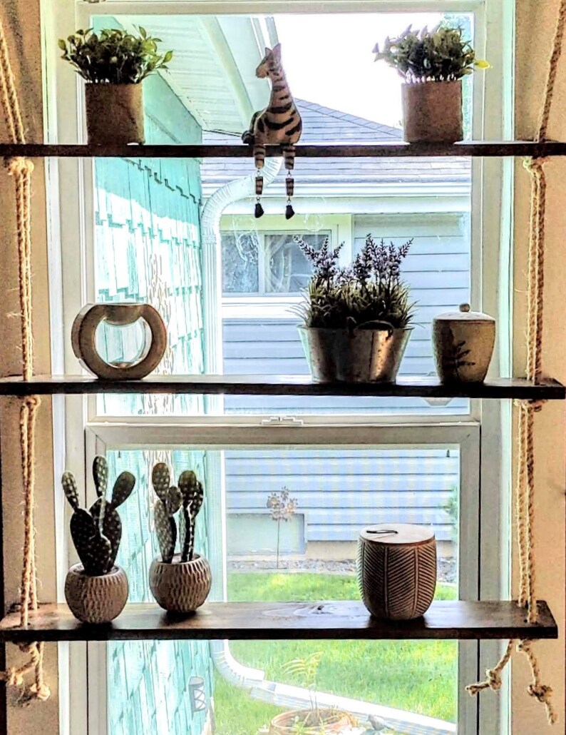Rope Shelf Rope Shelf 3 Tier Window Shelves Home Decor Etsy