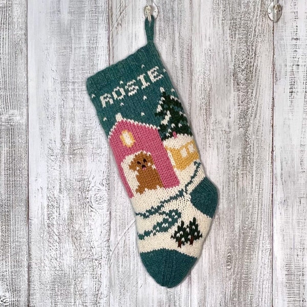 Knit Christmas Stocking Patterns, Christmas Stocking Pattern, Dog Stocking, Pet Gift, Knitting Pattern, Holiday Knit Pattern, Personalize