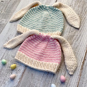 Bunny Hat Knitting Pattern, Baby Child Hat Knitting Pattern, Easter Hat, Lop Ear Bunny Hat Knitting Pattern, Bunny Beanie, Baby Shower Gift image 5