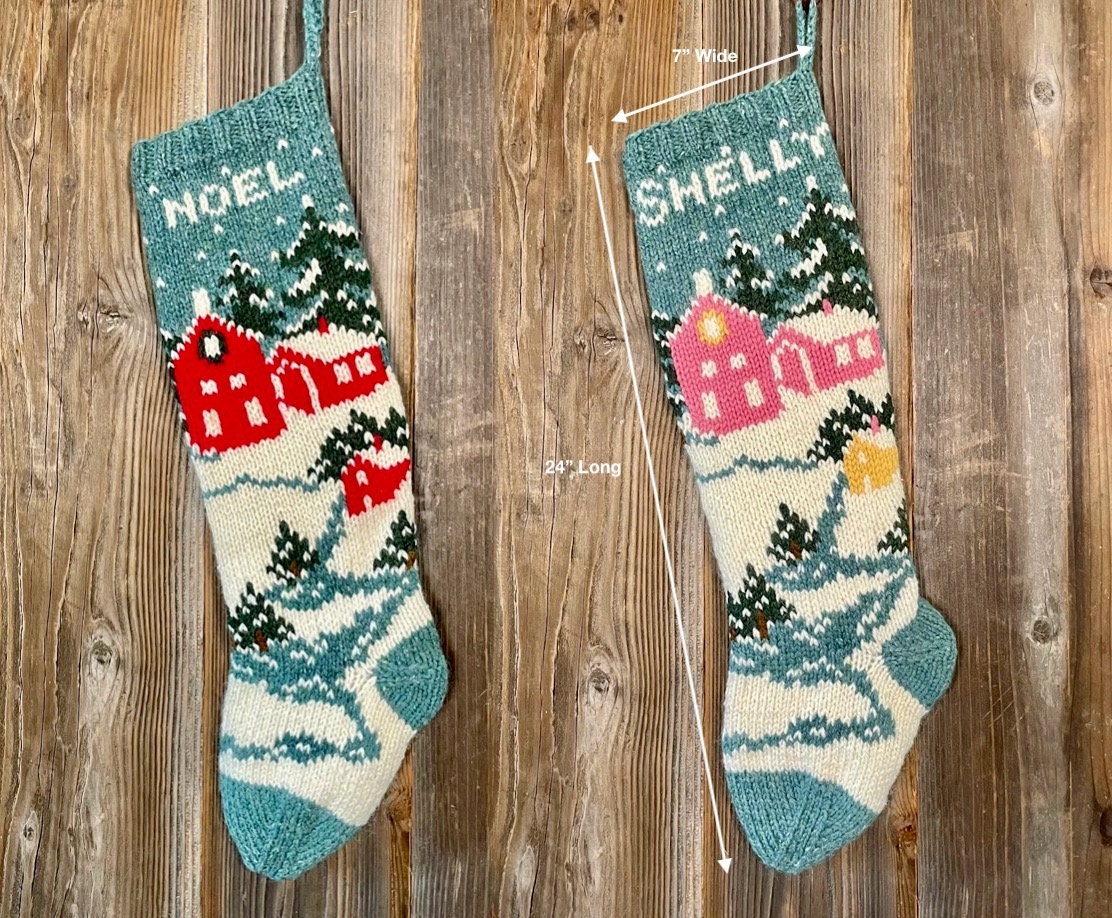 Knit Christmas Stocking Patterns, Christmas Stocking Pattern, Village ...