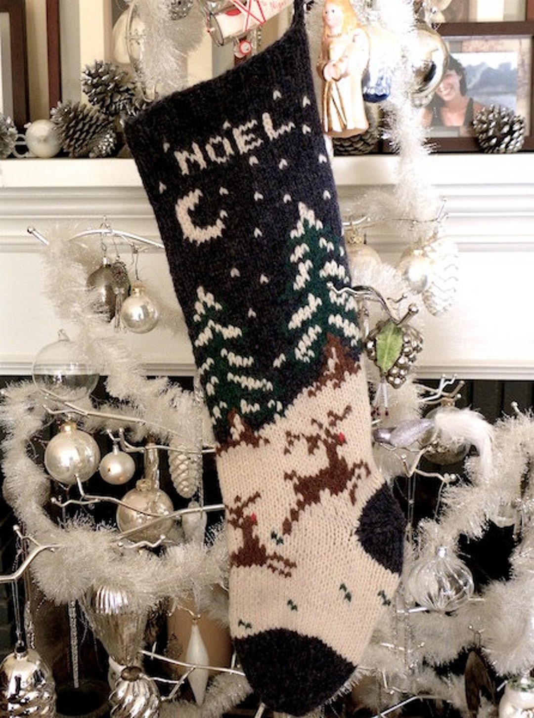Knit Christmas Stocking Patterns, Vintage Christmas Stocking Pattern ...