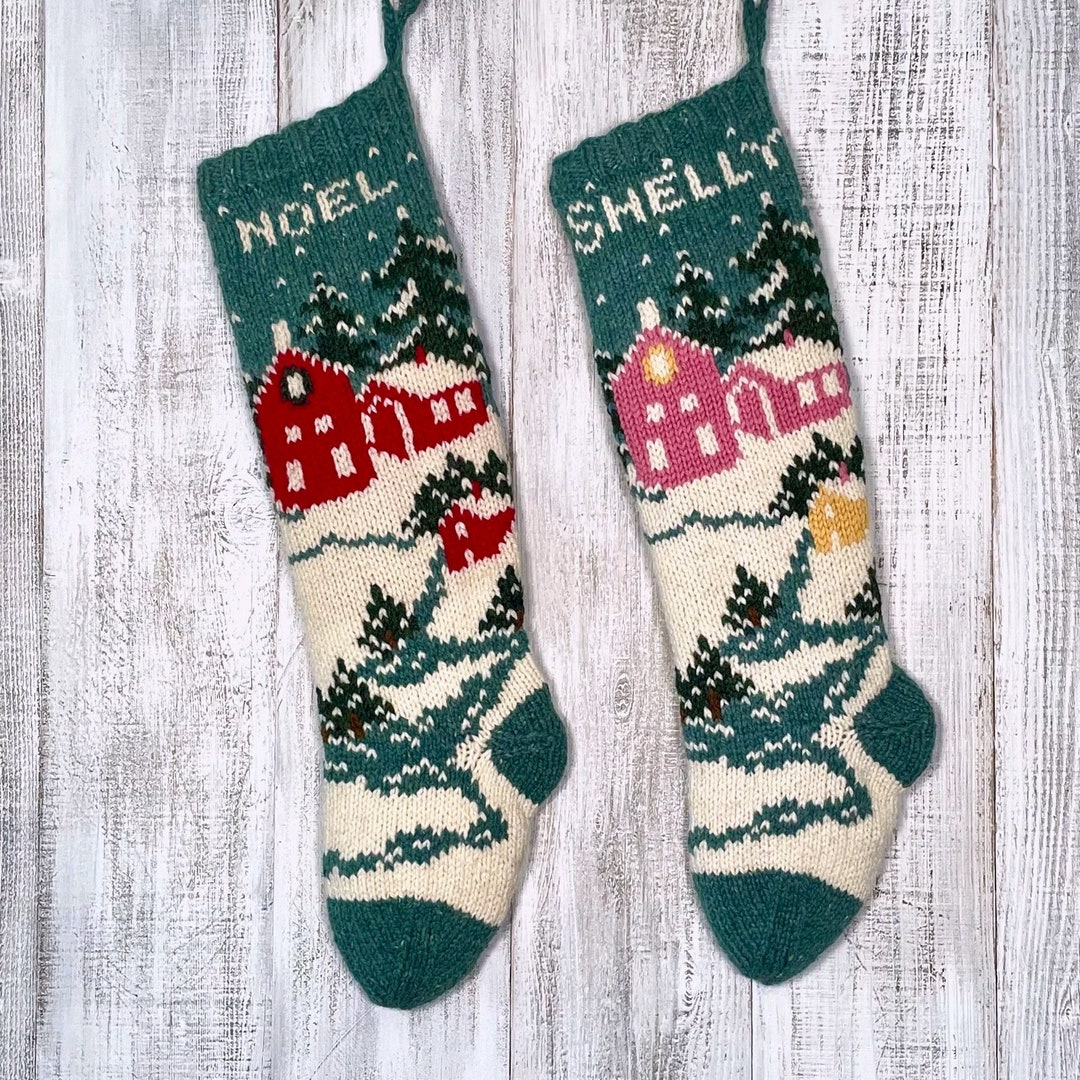 Knit Christmas Stocking Patterns, Christmas Stocking Pattern, Village ...