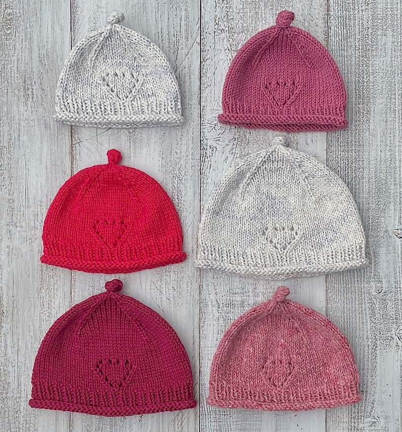 Heart Hat Knitting Pattern, Baby Child Hat Knitting Pattern, Valentine ...