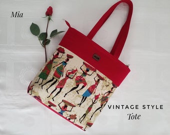 Patron PDF - sac fourre-tout de style vintage- fond de sac unique- instructions détaillées, beaucoup de photos- 2 tailles, 2 fermetures-fermeture éclair et bouton magnétique.