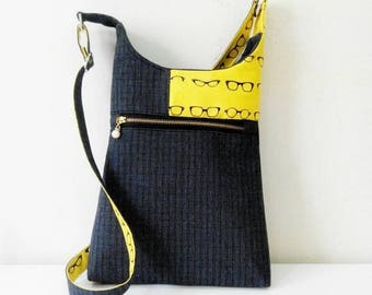 Cross body bag - casual wear- 2 sizes for tall or petite women. Quick and easy to follow pattern. PDF sewing pattern