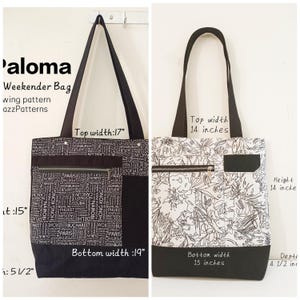 PDF Schnittmuster - The Paloma Tote & Weekender Bag - 2 Grössen - Minimalistisches, praktisches Design für die Reise - mit Gepäck Sleeve- Stofftasche für den Alltag