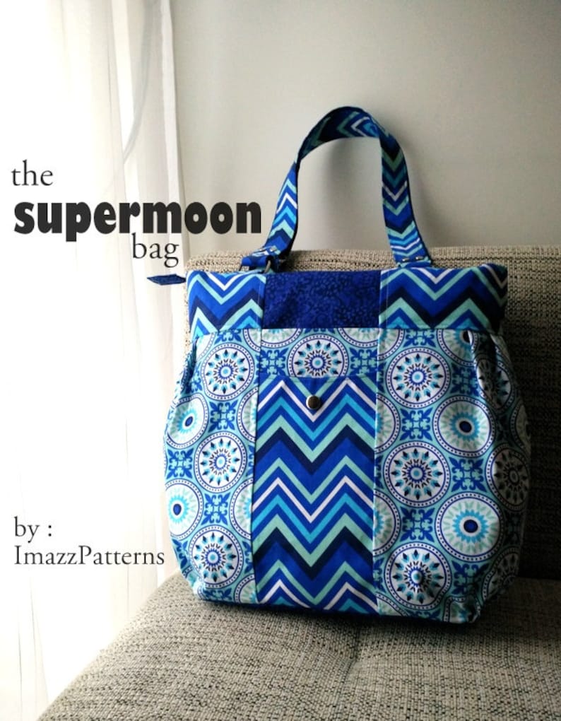 PDF bag sewing pattern Big bag, suitable for day trip, a carry-all bag, practical diaper bag.Detailed tutorial, loads of photos. image 6