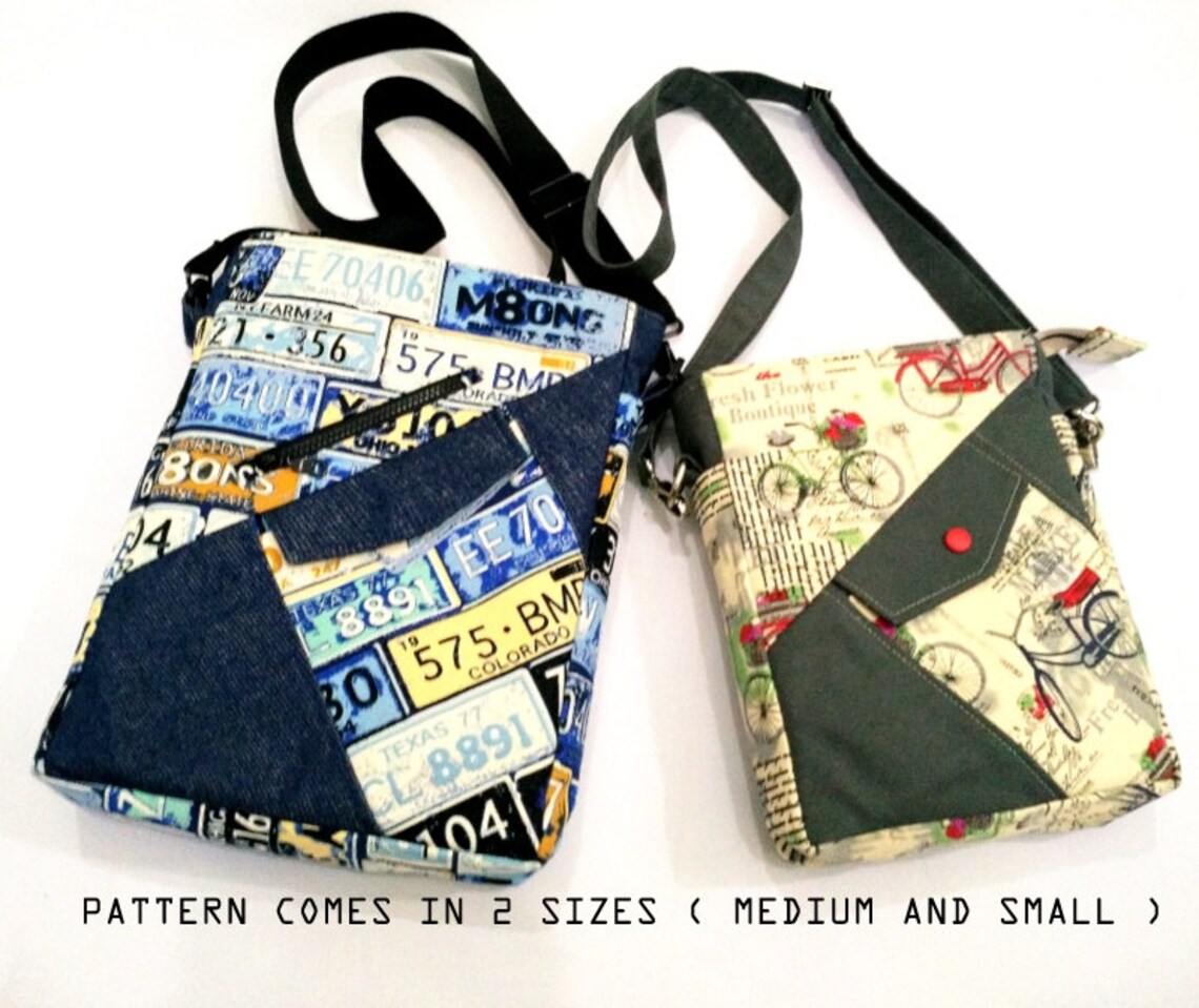PDF bag sewing pattern cross body / sling / school bag . 2 Etsy